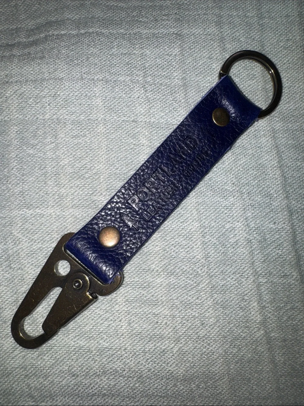 Portland Leather Navy Blue Leather Key & Card Holder Strap
